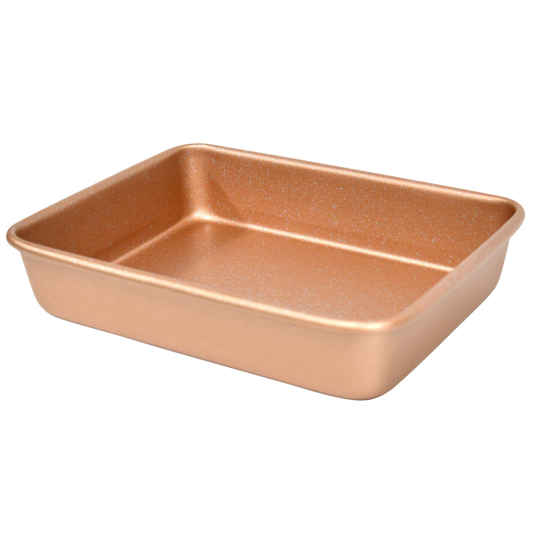 Casaware 8 X 6 X 1.75-Inch Toaster Oven Ultimate Series Commercial Weight Ceramic Non-Stick Coating Pan (Rose Gold Granite)